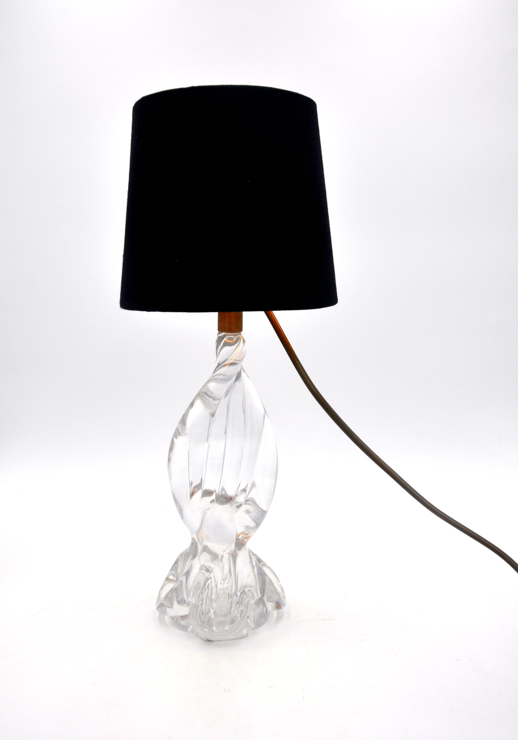 grip opraken Millimeter Glazen tafellamp met gedraaide voet – vintagehulk.com