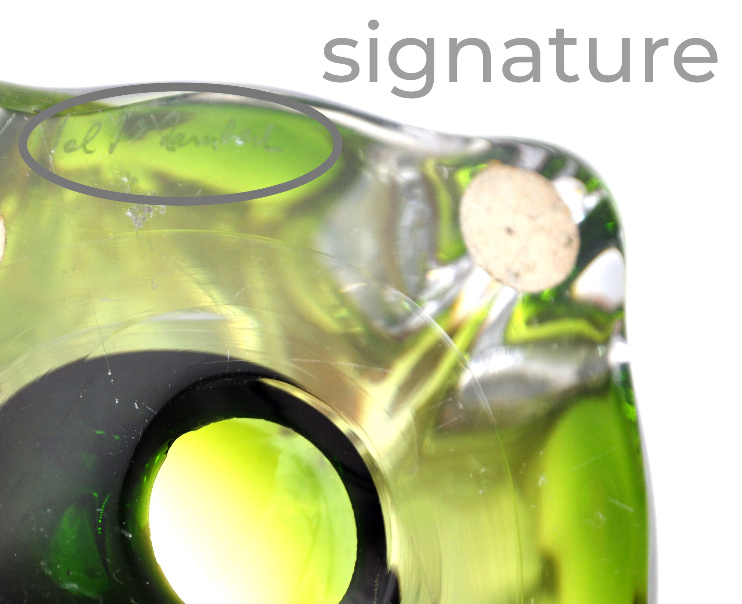 Val Saint-Lambert table lamp Clear/Green - Image 4